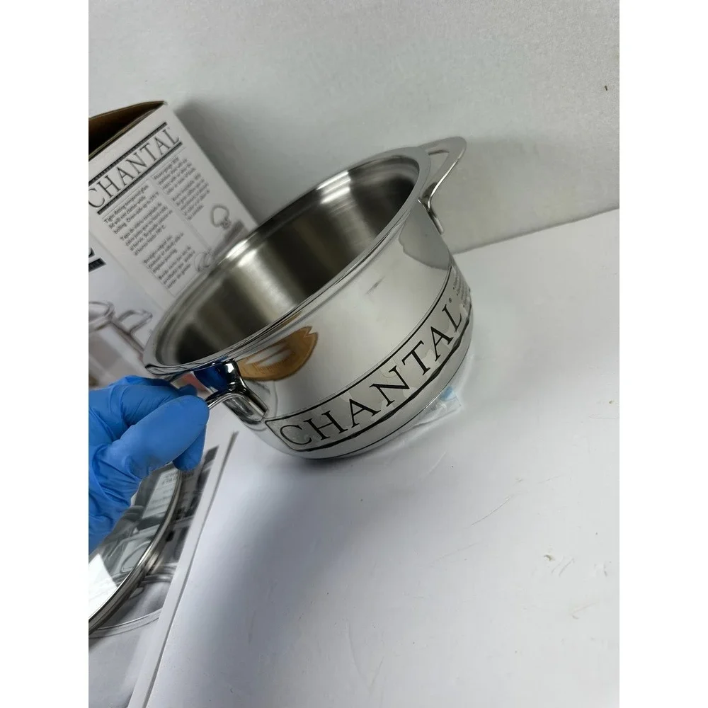 Chantal 2 Qt Stainless Steel Soup Pot SL32-160 w/ Glass Lid - New Other